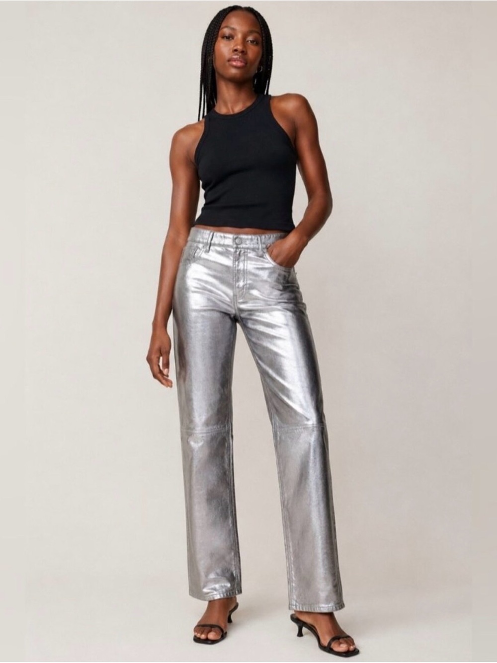 Gap Metallic Silver Straight-Leg Pants *Concert* pants!